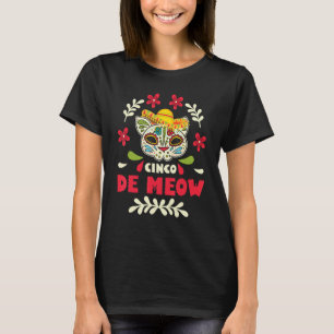 Funny Cinco De Mayo Cinco De Meow Cat Sombrero T-Shirt