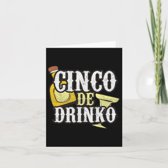 Funny Cinco De Mayo Drinko Celebration  Card (Front)