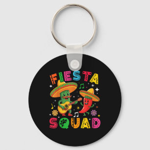 Funny Cinco De Mayo Fiesta Squad Mexican Matching  Key Ring