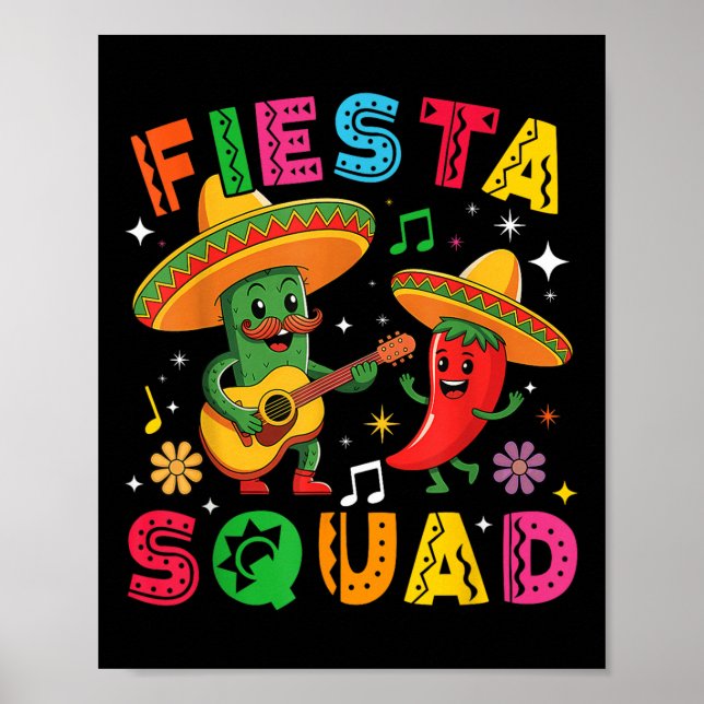 Funny Cinco De Mayo Fiesta Squad Mexican Matching  Poster (Front)