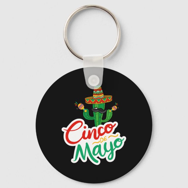 Funny Cinco De Mayo For Mexican Party 1  Key Ring (Front)