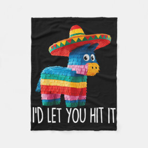 Funny Cinco De Mayo Funny Pinata Sombrero Hat Men Fleece Blanket