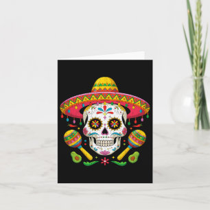 Funny Cinco De Mayo Funny Skull With Sombrero Hat Card