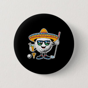 Funny Cinco De Mayo Golf Byll With Sombrero Margar 6 Cm Round Badge