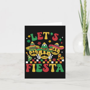 Funny Cinco De Mayo Groovy Let's Fiesta Smile Men Card