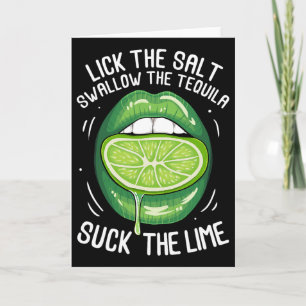 Funny Cinco De Mayo Lick Salt Swallow Tequila Suck Card