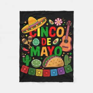 Funny Cinco De Mayo Mexican Sombrero Hat Men Women Fleece Blanket