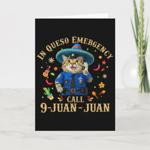 Funny Cinco De Mayo Paramedic Tacos Cat Lover 911  Card