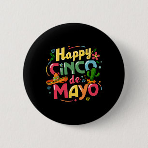 Funny Cinco De Mayo Shirt Lets Fiesta Squad 5 De M 6 Cm Round Badge