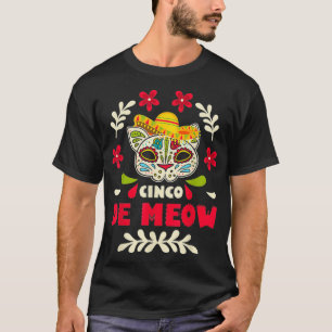 Funny Cinco De Mayo T Cinco De Meow Cat Sombrero T-Shirt
