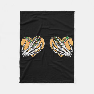 Funny Cinco De Mayo Taco Breast Skull Hands Fleece Blanket