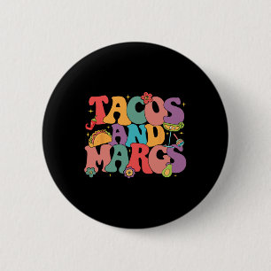 Funny Cinco De Mayo Tacos And Margs Mexican Fiesta 6 Cm Round Badge
