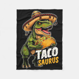 Funny Cinco De Mayo Tacosaurus Taco Dinosaur T Rex Fleece Blanket