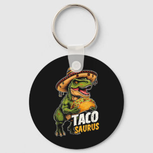 Funny Cinco De Mayo Tacosaurus Taco Dinosaur T Rex Key Ring