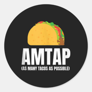 Funny Cinco De Mayo Workout Gymas Many Tacos As Po Classic Round Sticker