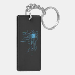 Funny Circuit Board Computer Electronics Key Ring