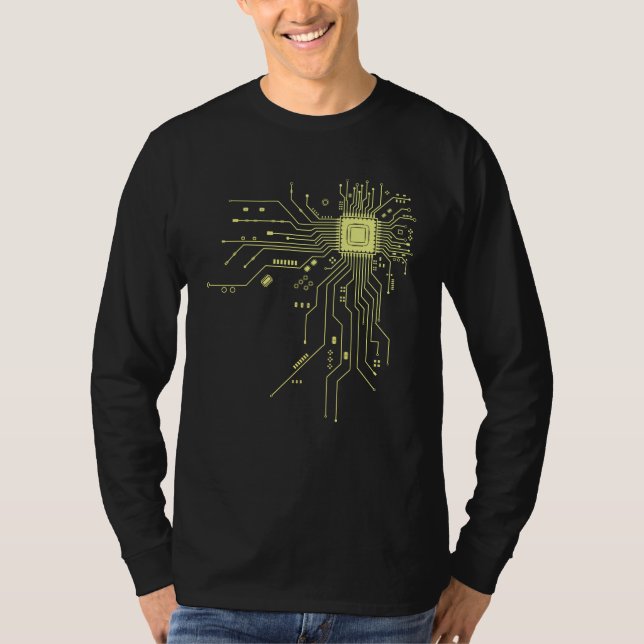 Funny Circuit Board Computer Electronics T-Shirt (Front)