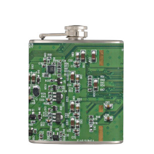Funny circuit board hip flask
