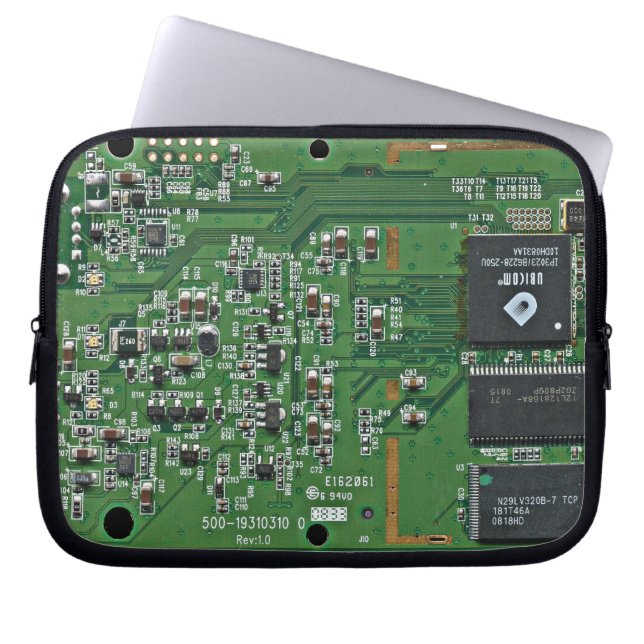 Funny circuit board laptop sleeve (Front)