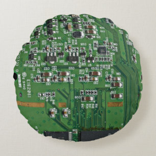 Funny circuit board round cushion
