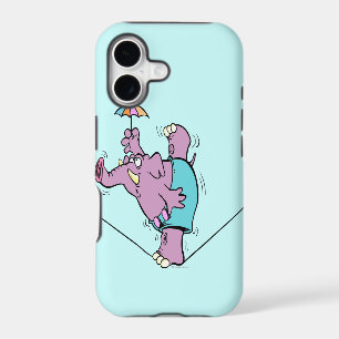 funny circus elephant on tightrope