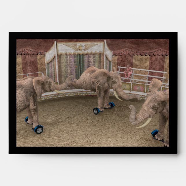 Funny Circus Elephants Envelope (Front)