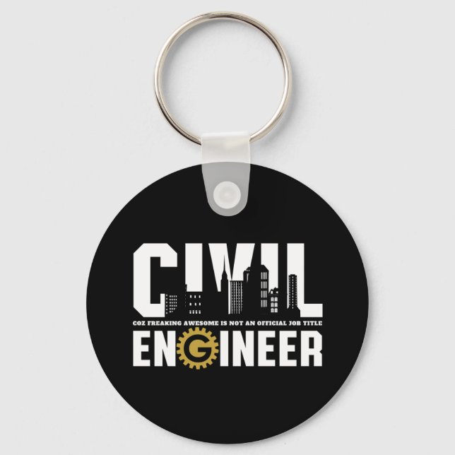 Funny Civil Engineer Civil Engineering Student Key Ring (Front)