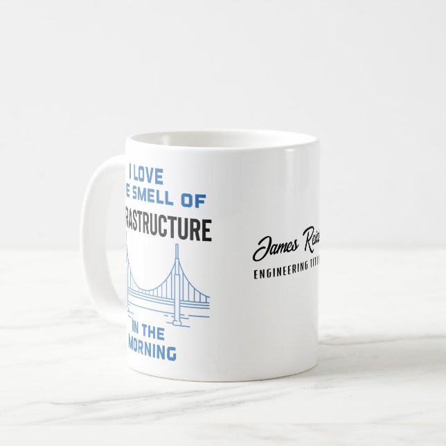 Funny Civil Engineering Bridge Engineer Coffee Mug (Front Left)