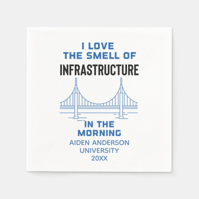 Funny Civil Engineering Graduation Party Napkin (Front)