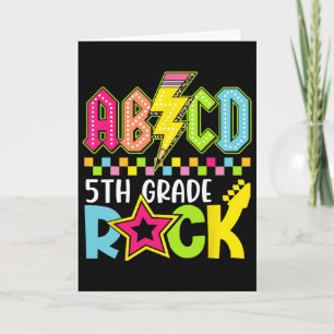 Funny Ck To School Lightning Bolt 5th Grade Rock K Card