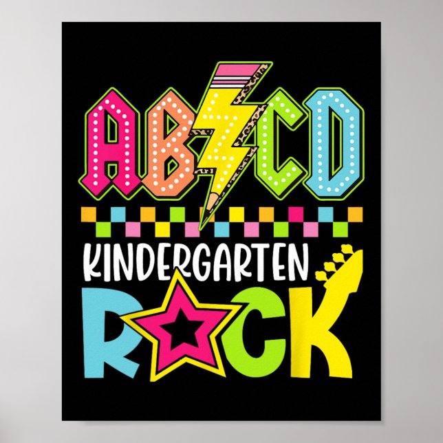 Funny Ck To School Lightning Bolt Kindergarten Roc Poster (Front)