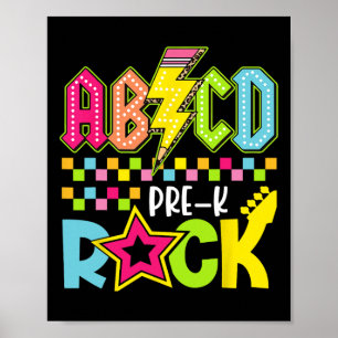 Funny Ck To School Lightning Bolt Pre K Rock Kids Poster
