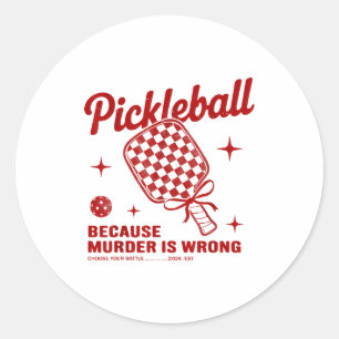 Funny Ckle Ball Outfit Women, Retro Ckleball Dink  Classic Round Sticker