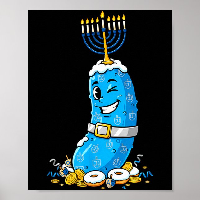 Funny Ckle Dreidel Menorah Hanukkah Kids Womens Me Poster (Front)