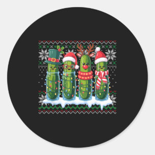 Funny Ckles Christmas Lights Santa Hat Xmas Ugly S Classic Round Sticker
