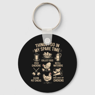 Funny Ckyard Chicken Farm Joke Poultry Lover Humou Key Ring