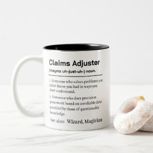 Funny Claims Adjuster Definition Two-Tone Coffee Mug