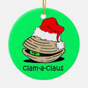 funny clam Christmas Ceramic Tree Decoration