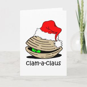 Funny clam Christmas Holiday Card