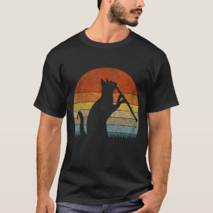 Funny Clarinet Cat Clarinet Player Musician Retro T-Shirt