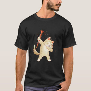 Funny Clarinet Dabbing Cat Lover Clarinetist Cat T-Shirt
