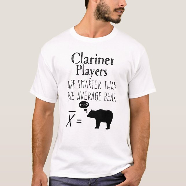Funny Clarinet T-shirt - Average Bear (Front)