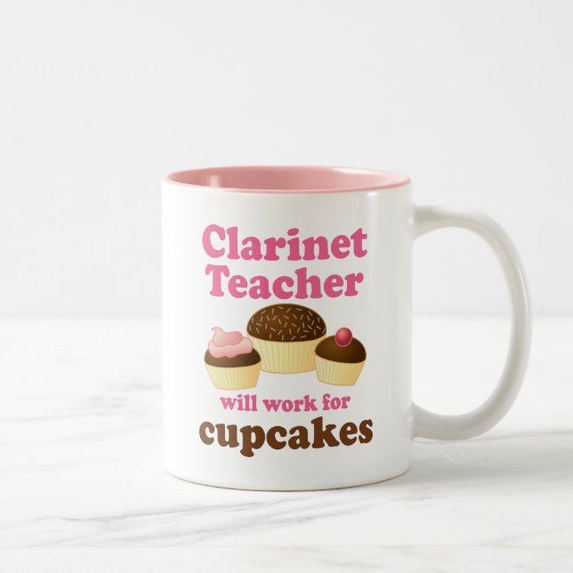 Funny Clarinet Teacher Two-Tone Coffee Mug (Right)