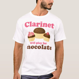 Funny Clarinet Will Work For Chocolate T-Shirt