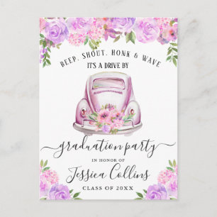 Funny Class of 2024 DRIVE BY Graduation Party Announcement Postcard