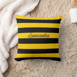 Funny Classic Bumble Bee Stripes Striped Pattern Cushion