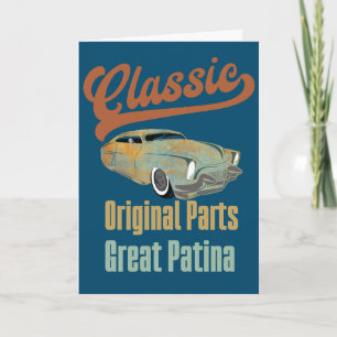 Funny Classic Car Birthday Design For Car Lovers Card