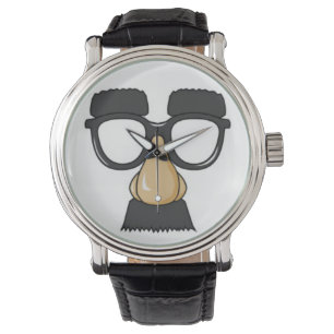 Funny Classic Comedy Humour Moustache Glasses Joke Watch