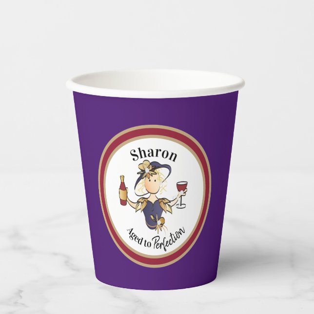 Funny Classy Sassy Personalised for Her Birthday  Paper Cups (Front)
