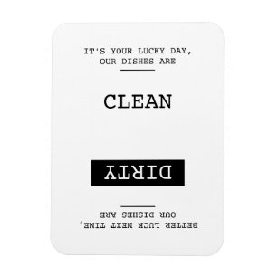 Funny Clean Dirty reversible Dishwasher Sign Magnet